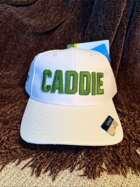 White John Deere Classic “Caddie” Hat with Green Embroidery NWT